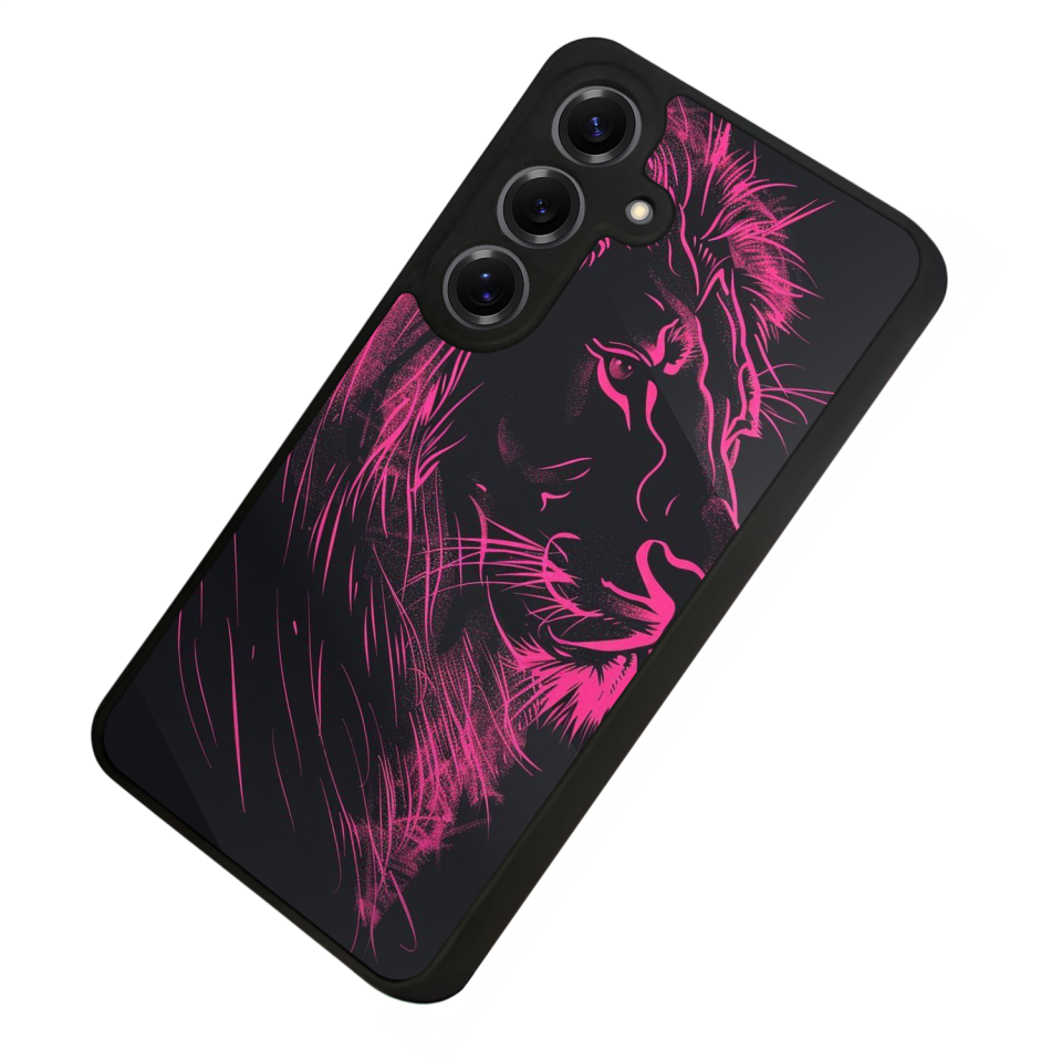 Samsung Galaxy S25 Uyumlu Aslan Tasarımlı Glossy Premium Kılıf