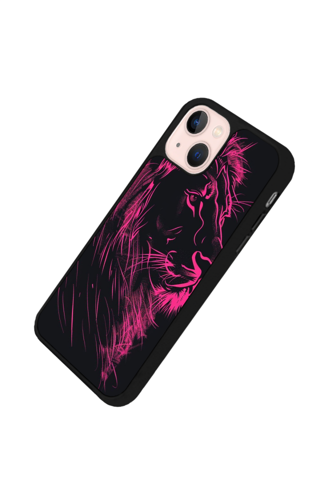 iPhone 13/14 Uyumlu Aslan Tasarımlı Glossy Premium Kılıf