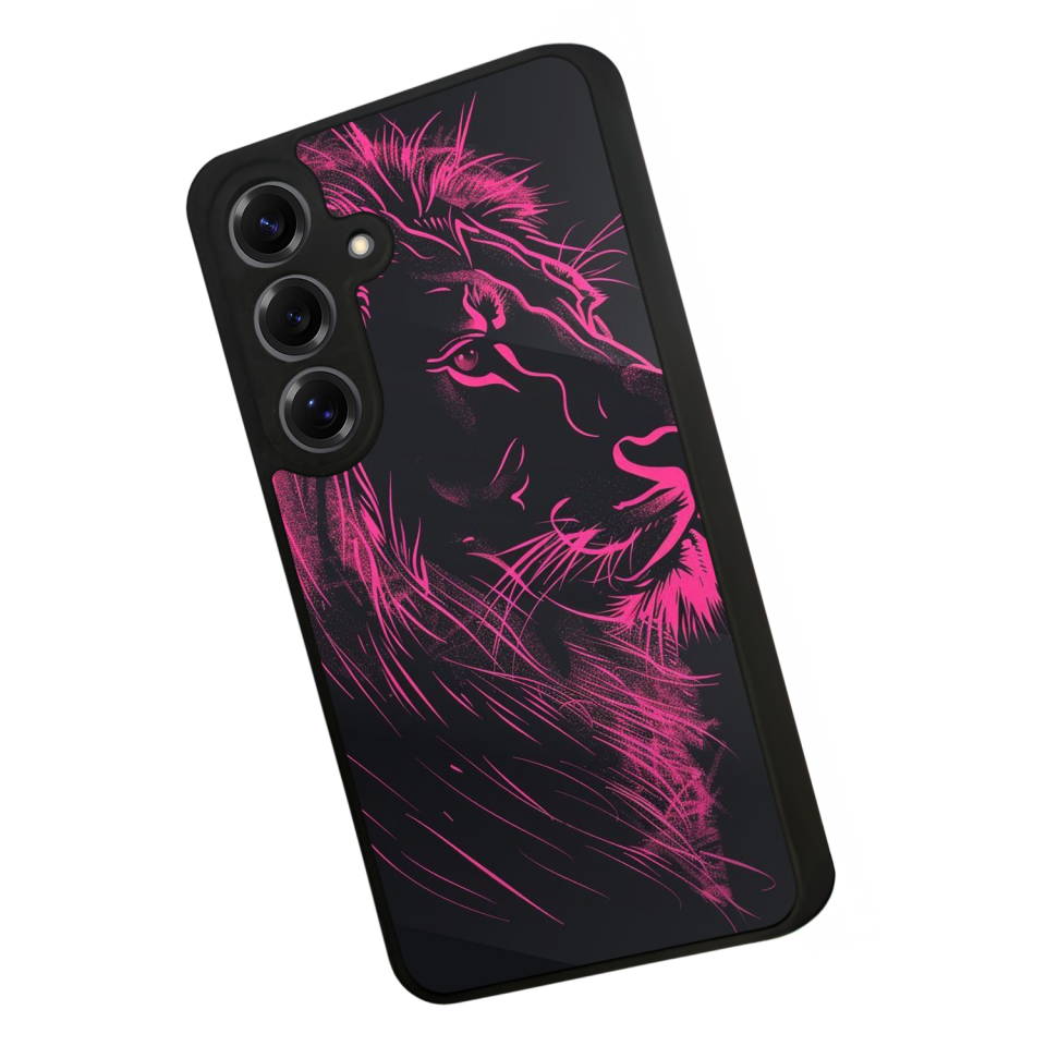 Samsung Galaxy S25 Uyumlu Aslan Tasarımlı Glossy Premium Kılıf