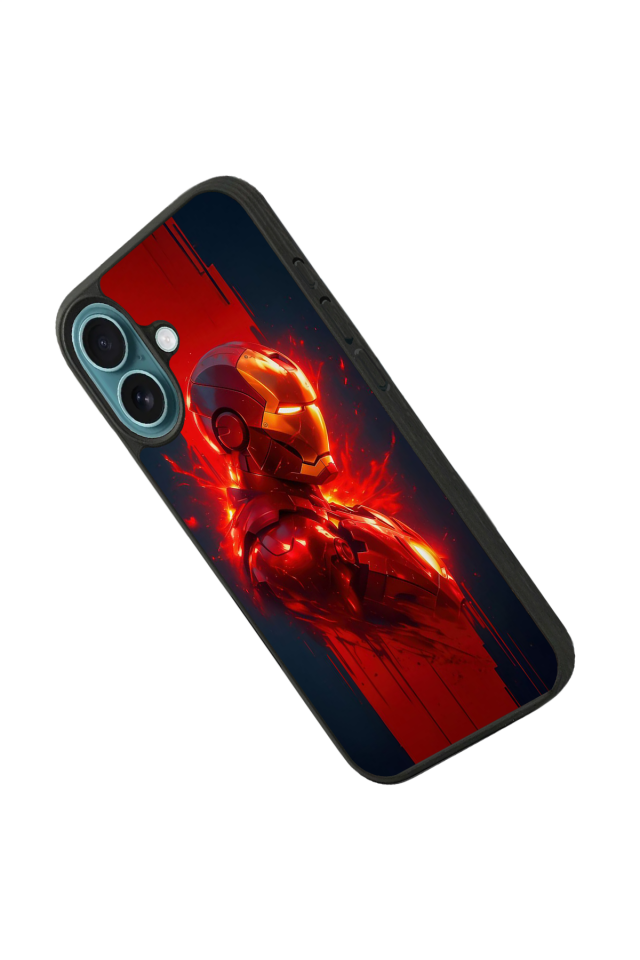 iPhone 16 Uyumlu  Iron Man ( Demir Adam ) Tasarımlı Glossy Premium Kılıf
