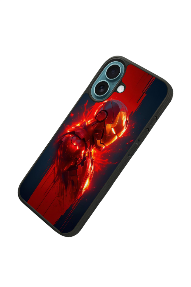 iPhone 16 Uyumlu  Iron Man ( Demir Adam ) Tasarımlı Glossy Premium Kılıf