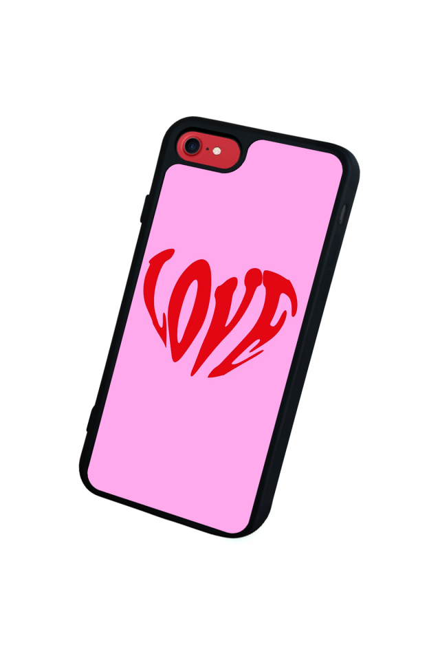 iPhone SE Uyumlu Kalp Love Tasarımlı Glossy Premium Kılıf