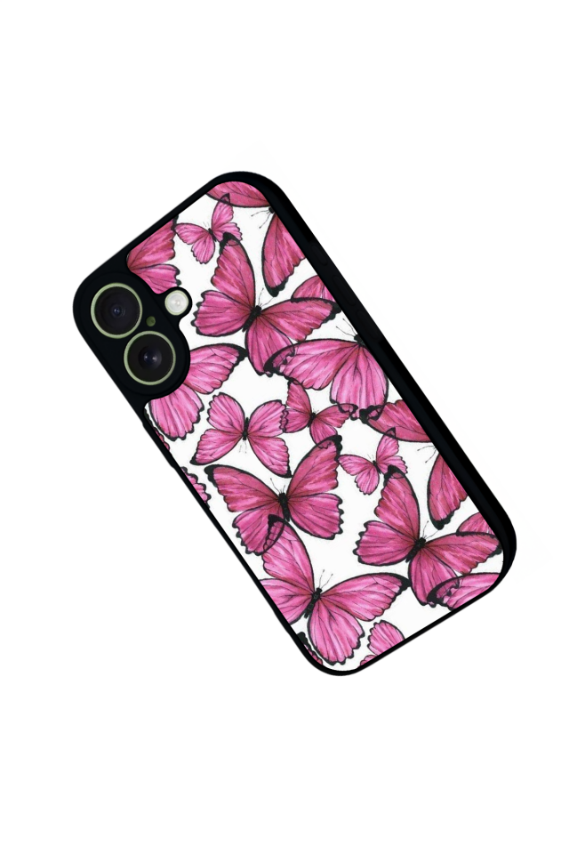 iPhone 17 Uyumlu Kelebek Tasarımlı Glossy Premium Kılıf