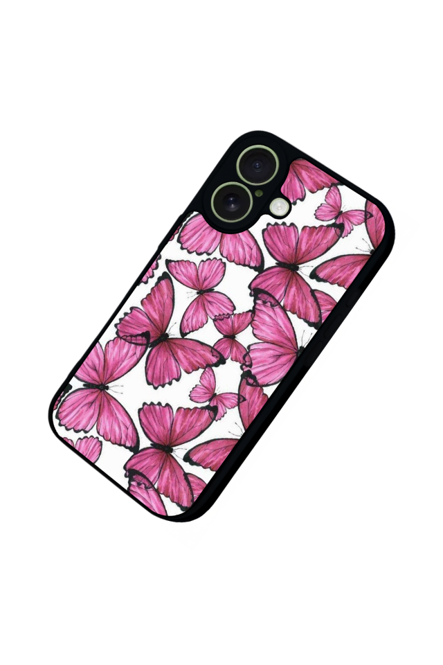 iPhone 17 Uyumlu Kelebek Tasarımlı Glossy Premium Kılıf