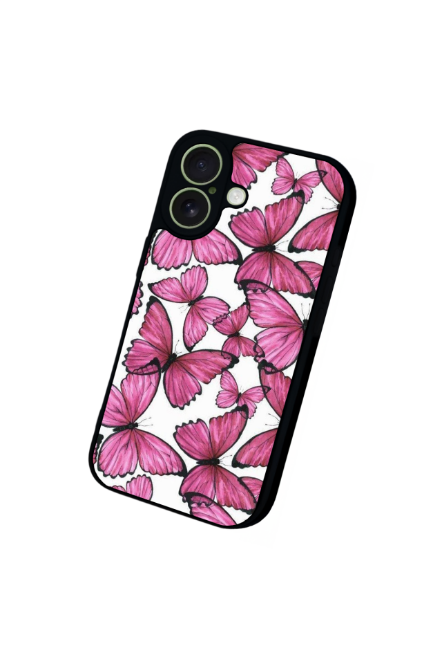 iPhone 17 Uyumlu Kelebek Tasarımlı Glossy Premium Kılıf