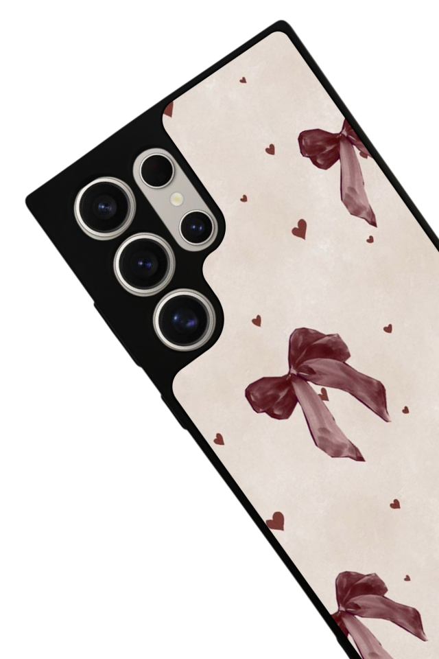 Samsung Galaxy S22 Ultra Uyumlu Kurdele Tasarımlı Glossy Premium Kılıf