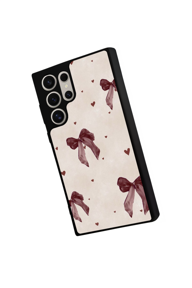 Samsung Galaxy S22 Ultra Uyumlu Kurdele Tasarımlı Glossy Premium Kılıf