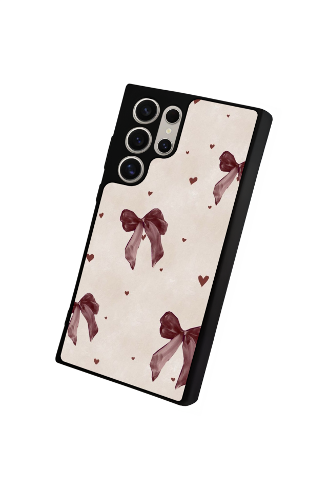 Samsung Galaxy S22 Ultra Uyumlu Kurdele Tasarımlı Glossy Premium Kılıf