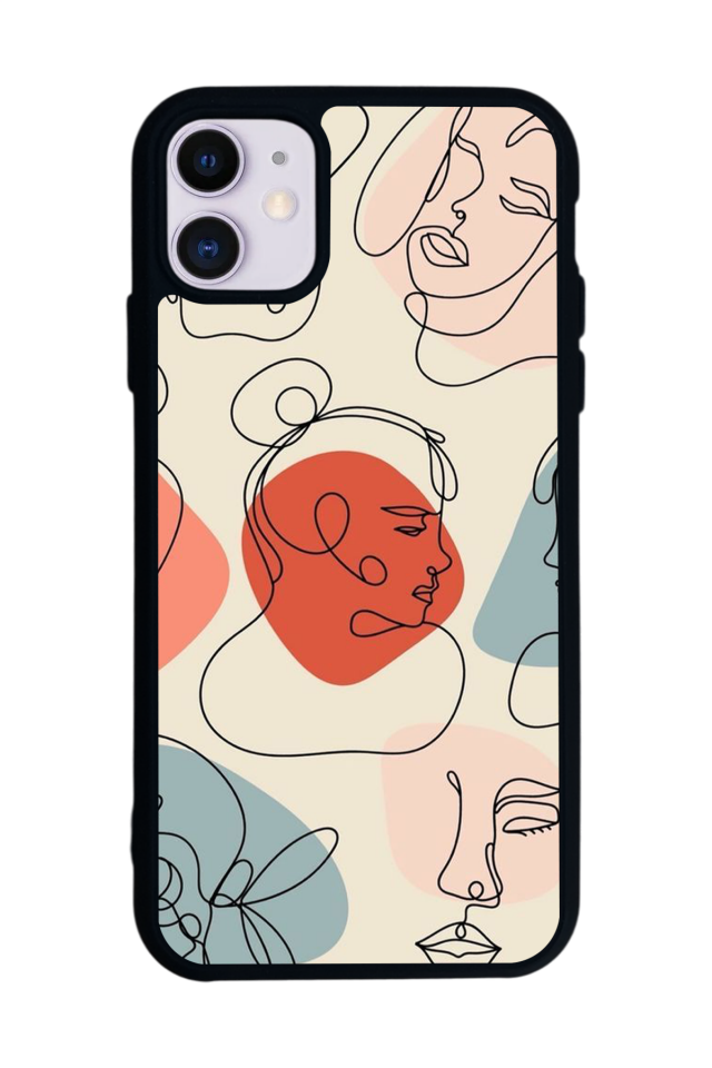 iPhone 11 Uyumlu Line Art Tasarımlı Glossy Premium Kılıf