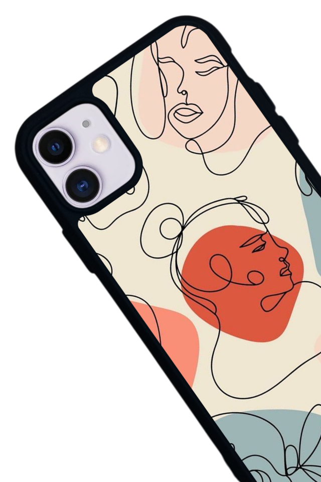 iPhone 11 Uyumlu Line Art Tasarımlı Glossy Premium Kılıf