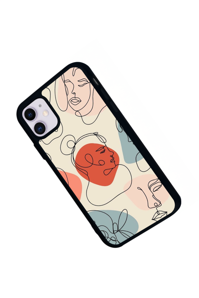 iPhone 11 Uyumlu Line Art Tasarımlı Glossy Premium Kılıf