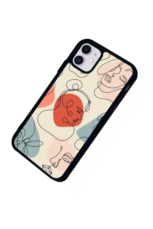 iPhone 11 Uyumlu Line Art Tasarımlı Glossy Premium Kılıf