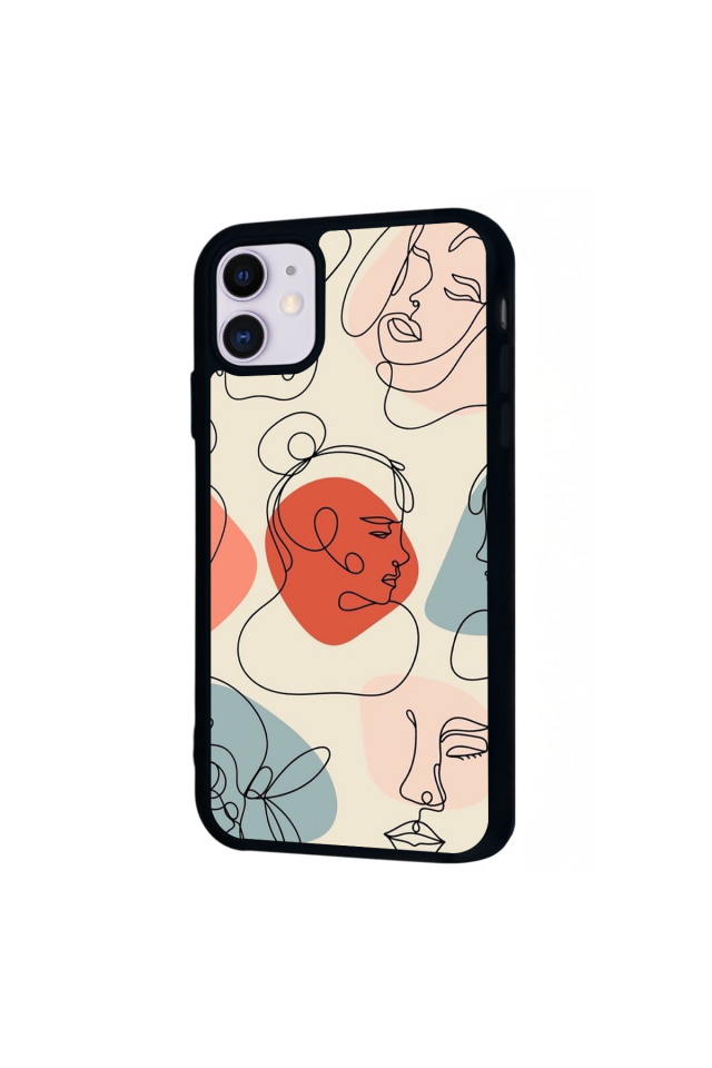 iPhone 11 Uyumlu Line Art Tasarımlı Glossy Premium Kılıf