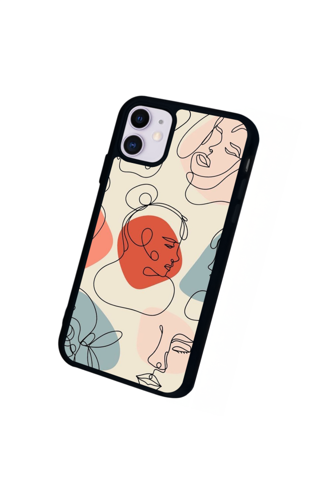 iPhone 11 Uyumlu Line Art Tasarımlı Glossy Premium Kılıf