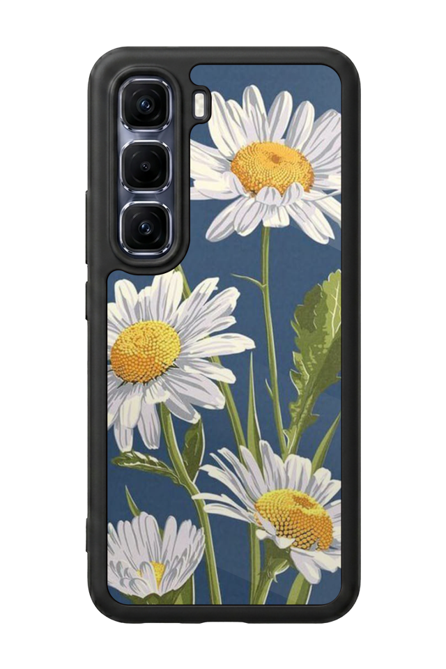 Infinix Hot 60 Pro Plus Uyumlu Papatya Tasarımlı Glossy Premium Kılıf