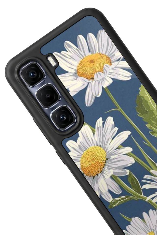 Infinix Hot 60 Pro Plus Uyumlu Papatya Tasarımlı Glossy Premium Kılıf