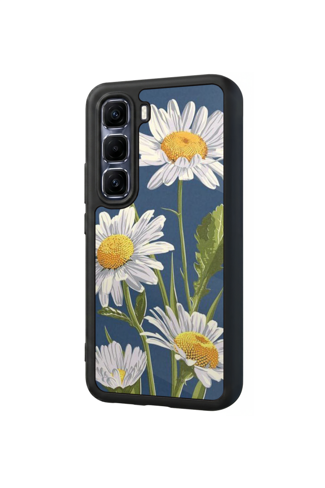 Infinix Hot 60 Pro Plus Uyumlu Papatya Tasarımlı Glossy Premium Kılıf