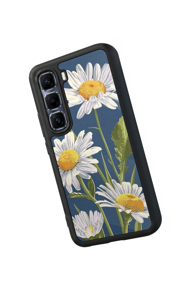 Infinix Hot 60 Pro Plus Uyumlu Papatya Tasarımlı Glossy Premium Kılıf