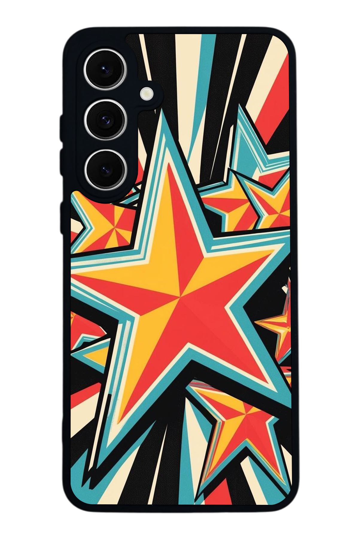 Samsung Galaxy S24 FE Uyumlu Retro Yildizlar Tasarımlı Glossy Premium Kılıf