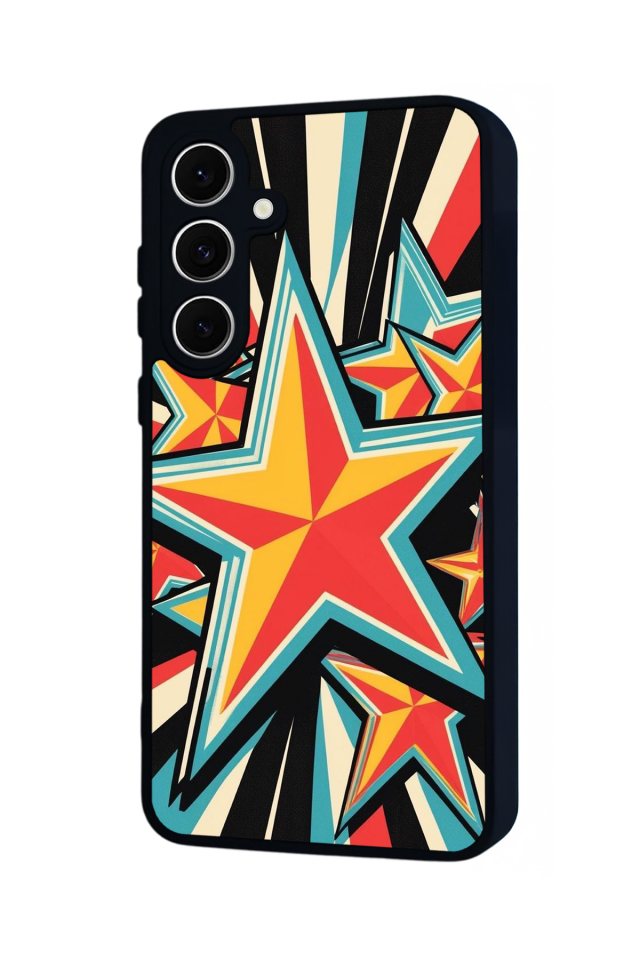 Samsung Galaxy S24 FE Uyumlu Retro Yildizlar Tasarımlı Glossy Premium Kılıf