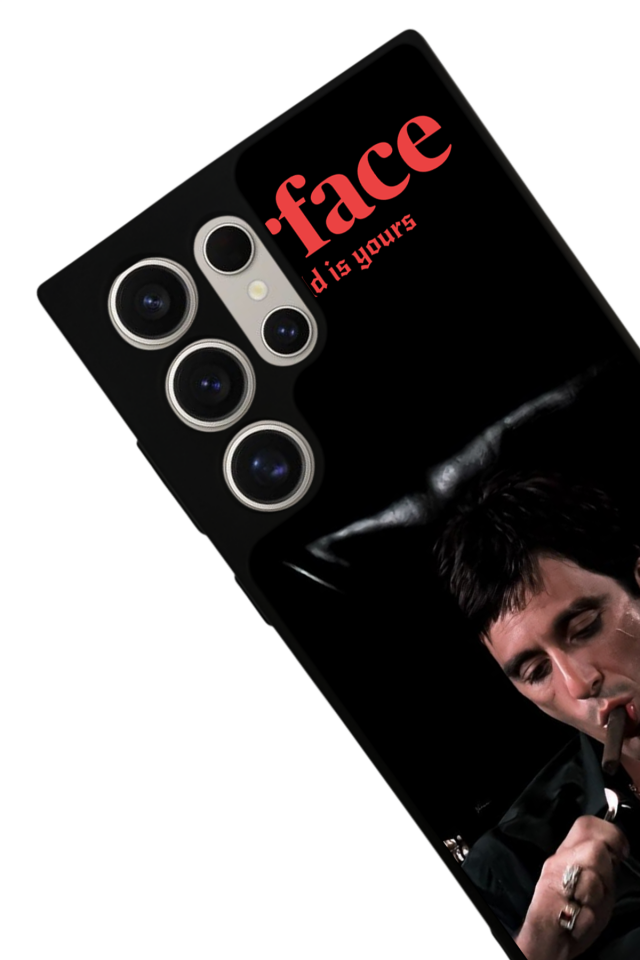 Samsung Galaxy S23 Ultra Uyumlu Scarface Tasarımlı Glossy Premium Kılıf