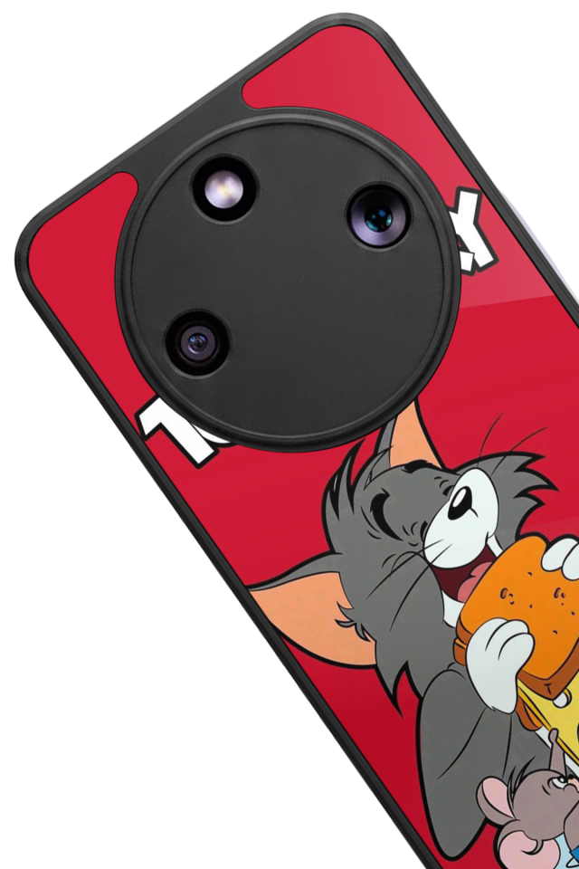 Honor Magic 8 Lite Uyumlu Tom And Jerry Tasarımlı Glossy Premium Kılıf