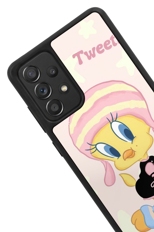Samsung Galaxy A72 Uyumlu Tweety Tasarımlı Glossy Premium Kılıf