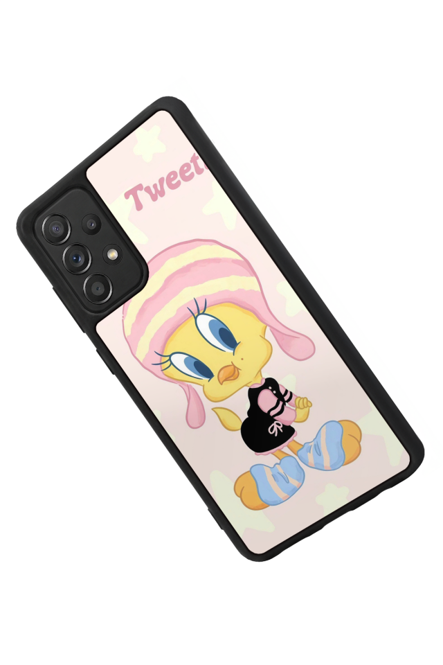 Samsung Galaxy A72 Uyumlu Tweety Tasarımlı Glossy Premium Kılıf