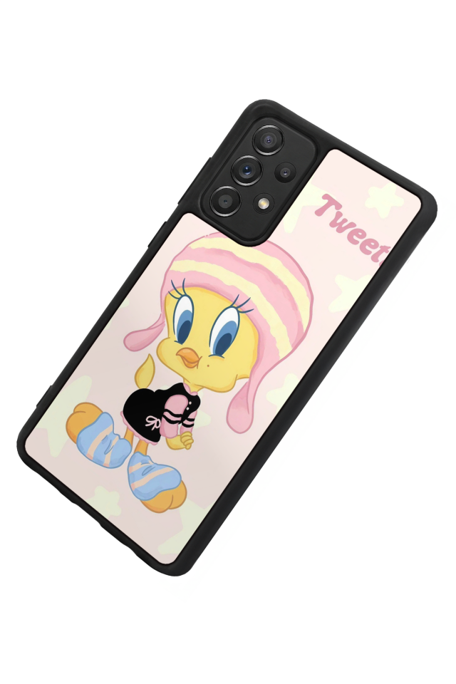 Samsung Galaxy A72 Uyumlu Tweety Tasarımlı Glossy Premium Kılıf
