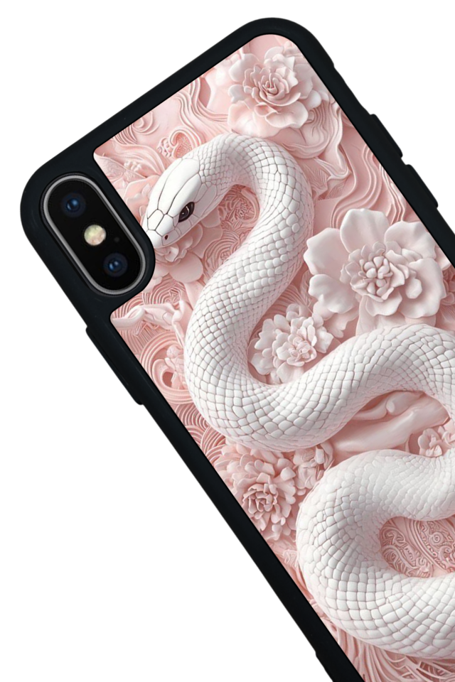 iPhone X/ XS Uyumlu Yılan Tasarımlı Glossy Premium Kılıf