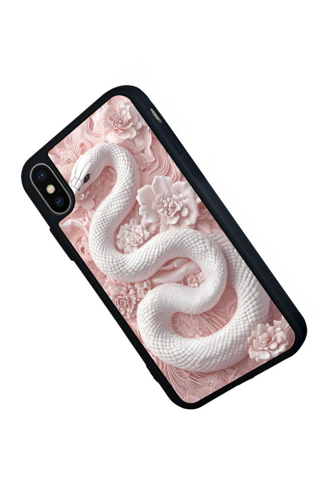 iPhone X/ XS Uyumlu Yılan Tasarımlı Glossy Premium Kılıf