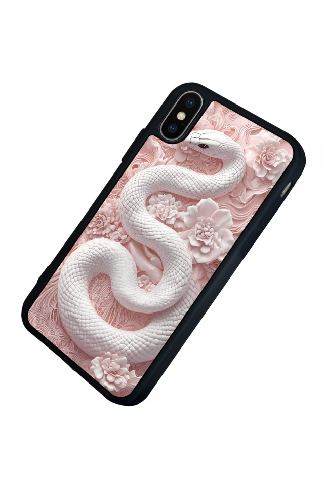 iPhone X/ XS Uyumlu Yılan Tasarımlı Glossy Premium Kılıf