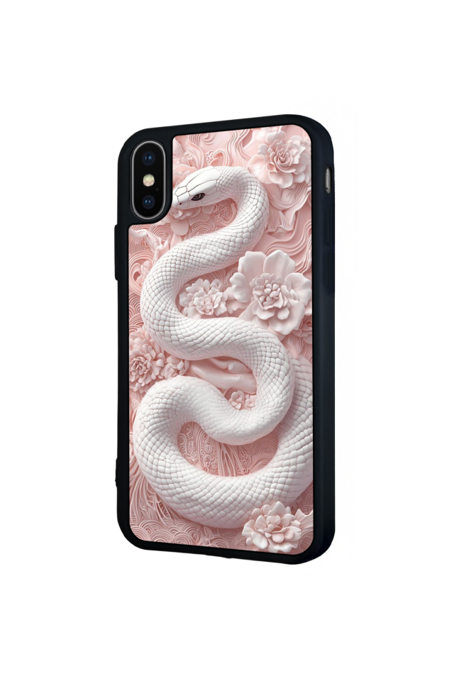iPhone X/ XS Uyumlu Yılan Tasarımlı Glossy Premium Kılıf