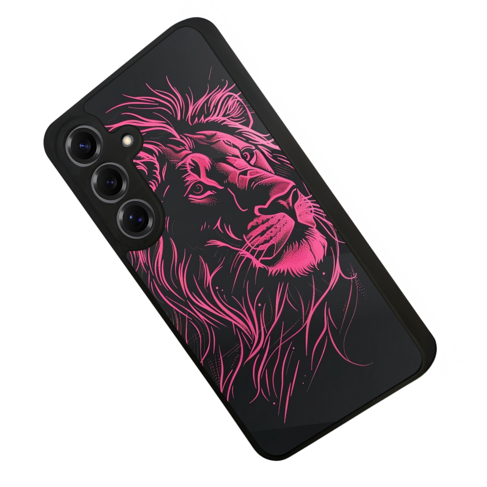 Samsung Galaxy S25 Uyumlu Aslan Tasarımlı Glossy Premium Kılıf
