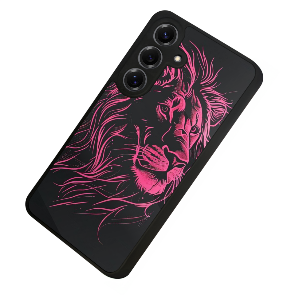 Samsung Galaxy S25 Uyumlu Aslan Tasarımlı Glossy Premium Kılıf