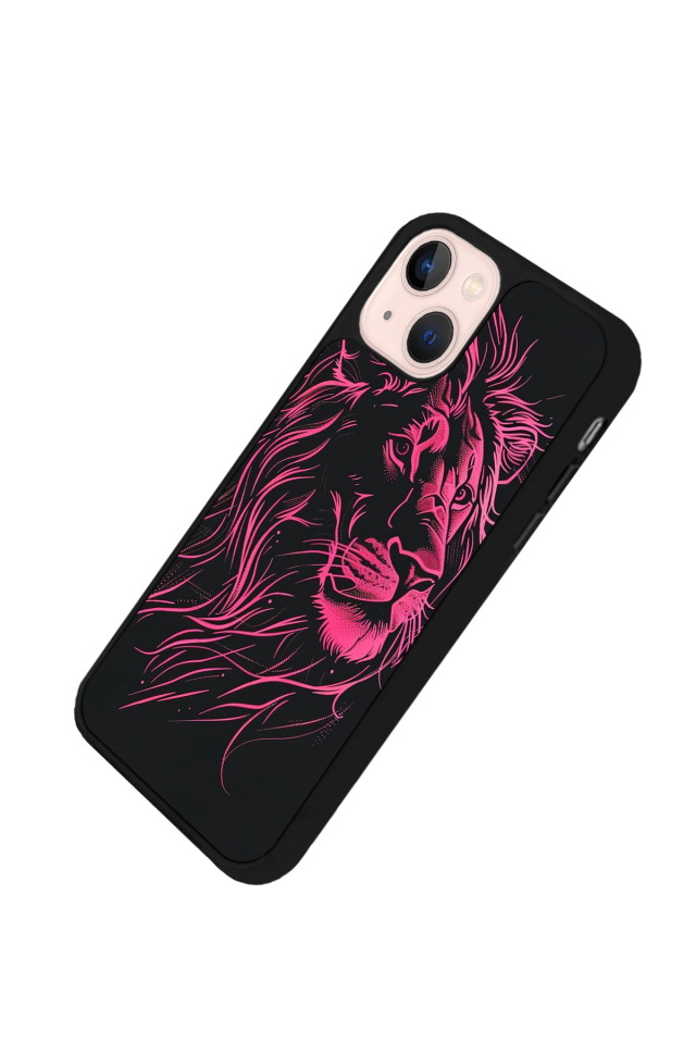 iPhone 13/14 Uyumlu Aslan Tasarımlı Glossy Premium Kılıf