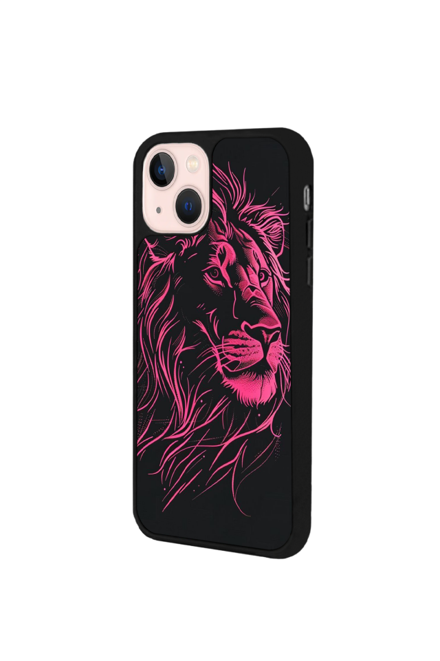 iPhone 13/14 Uyumlu Aslan Tasarımlı Glossy Premium Kılıf