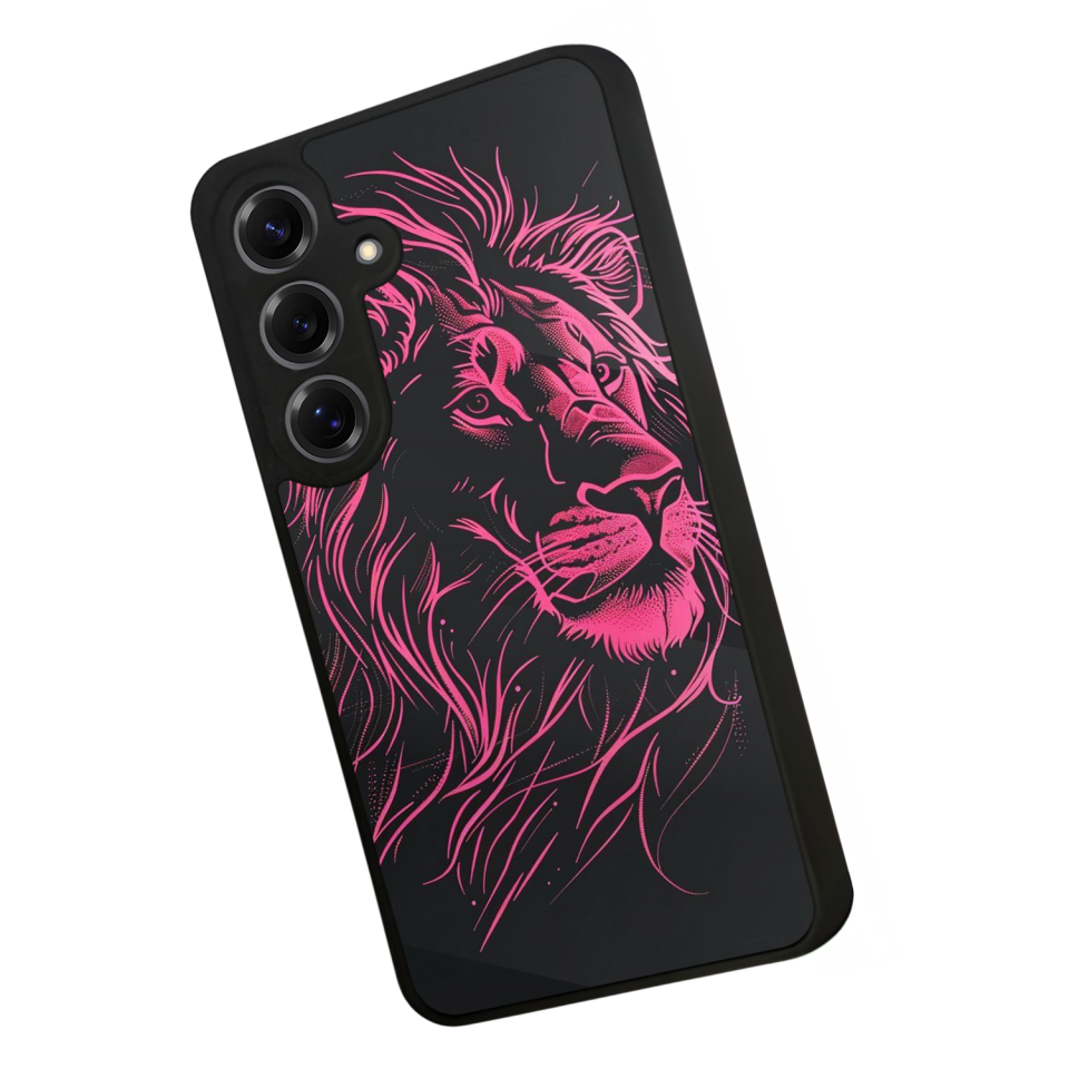 Samsung Galaxy S25 Uyumlu Aslan Tasarımlı Glossy Premium Kılıf
