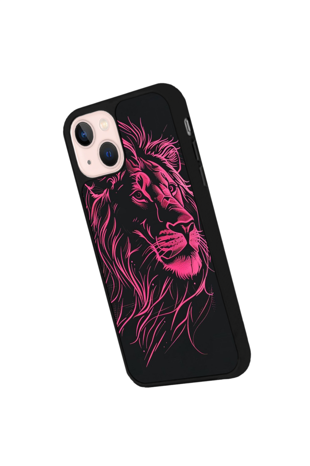 iPhone 13/14 Uyumlu Aslan Tasarımlı Glossy Premium Kılıf
