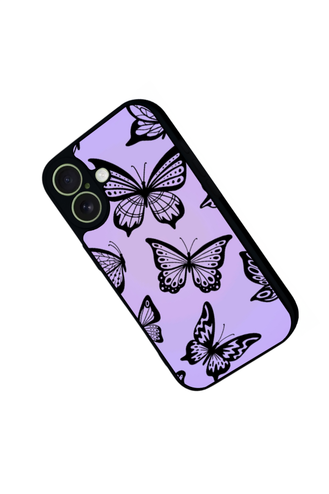 iPhone 17 Uyumlu Kelebek Tasarımlı Glossy Premium Kılıf