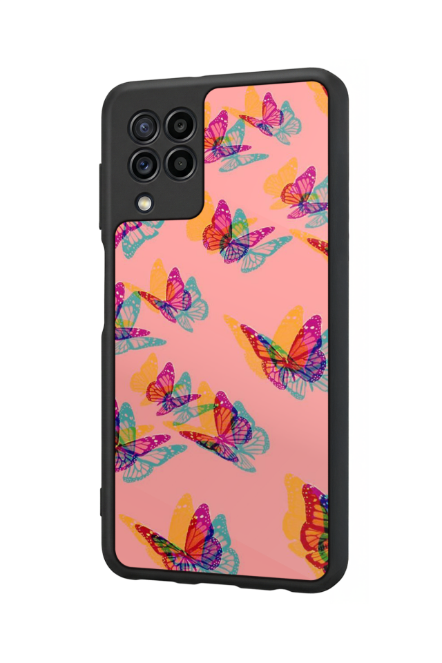 Samsung Galaxy M32 Uyumlu Kelebek Tasarımlı Glossy Premium Kılıf