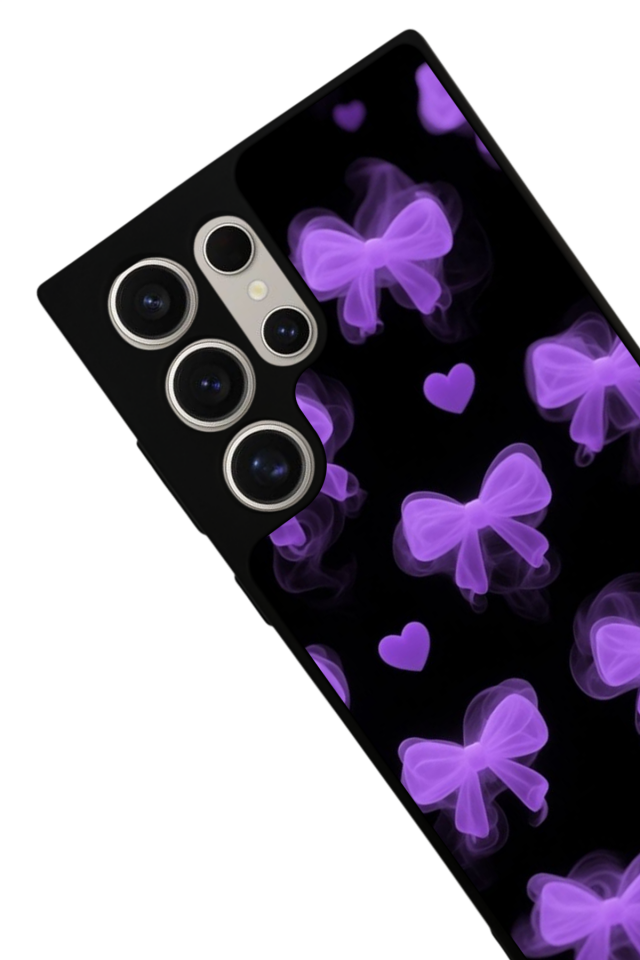 Samsung Galaxy S22 Ultra Uyumlu Kurdele Tasarımlı Glossy Premium Kılıf