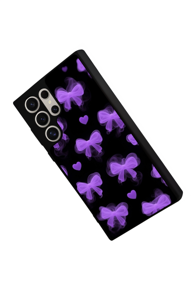 Samsung Galaxy S22 Ultra Uyumlu Kurdele Tasarımlı Glossy Premium Kılıf