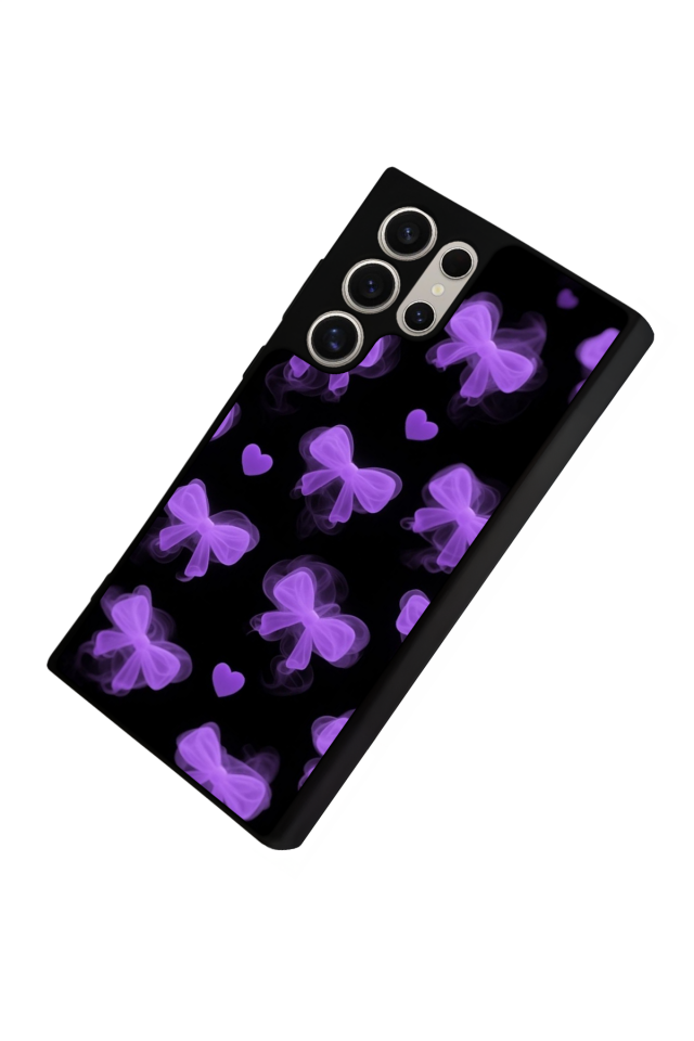 Samsung Galaxy S22 Ultra Uyumlu Kurdele Tasarımlı Glossy Premium Kılıf