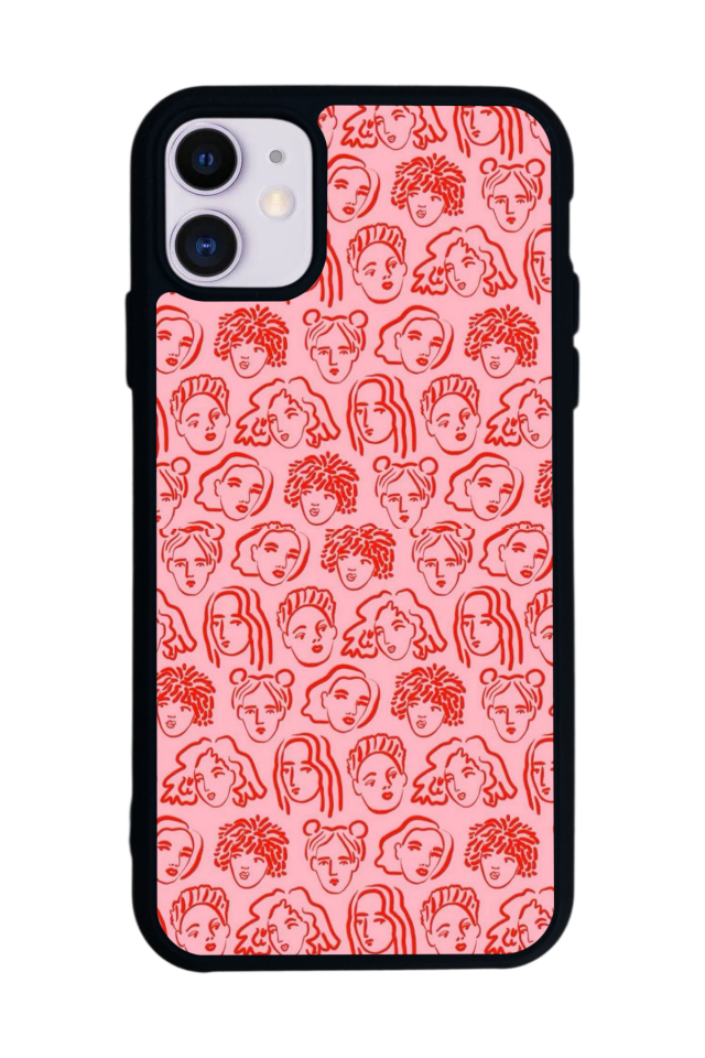 iPhone 11 Uyumlu Line Art Tasarımlı Glossy Premium Kılıf