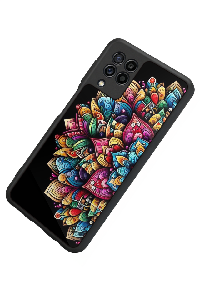 Samsung Galaxy M22 Uyumlu Mandala Tasarımlı Glossy Premium Kılıf