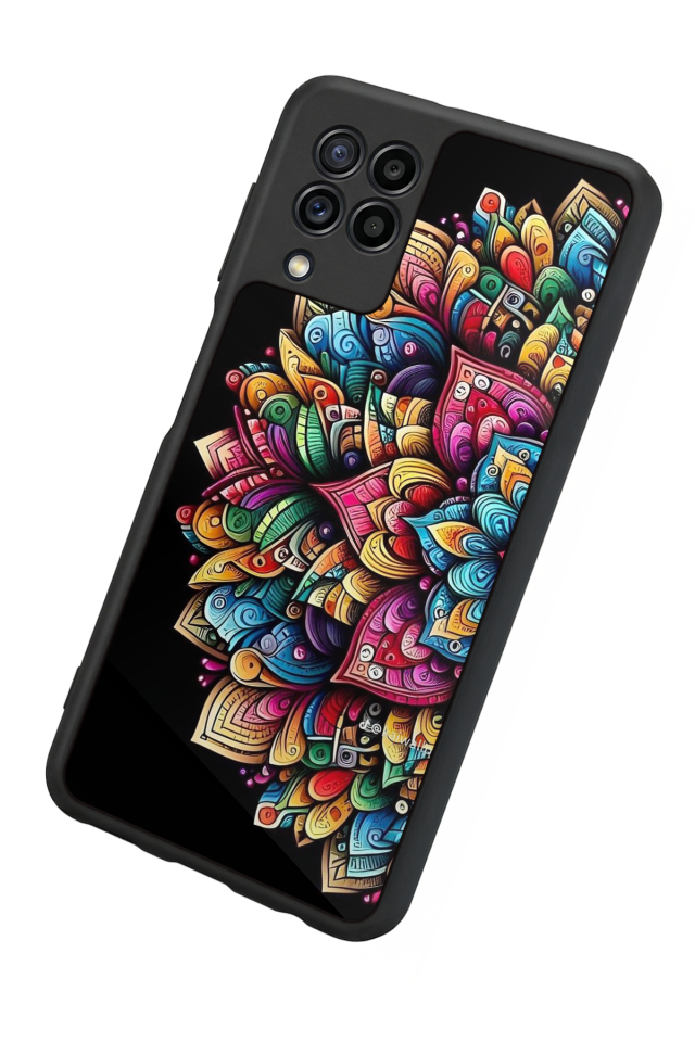 Samsung Galaxy M22 Uyumlu Mandala Tasarımlı Glossy Premium Kılıf
