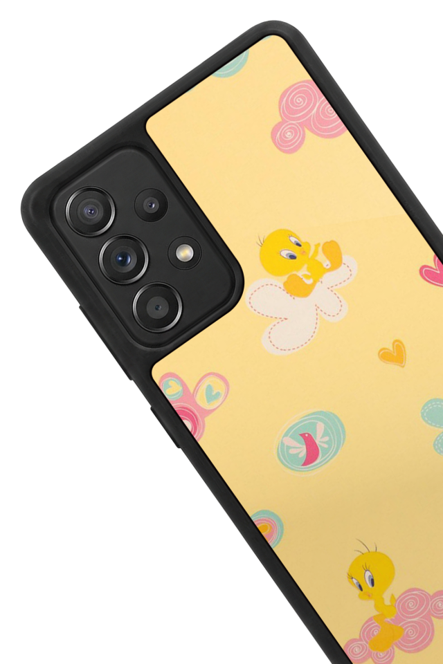 Samsung Galaxy A72 Uyumlu Tweety Tasarımlı Glossy Premium Kılıf