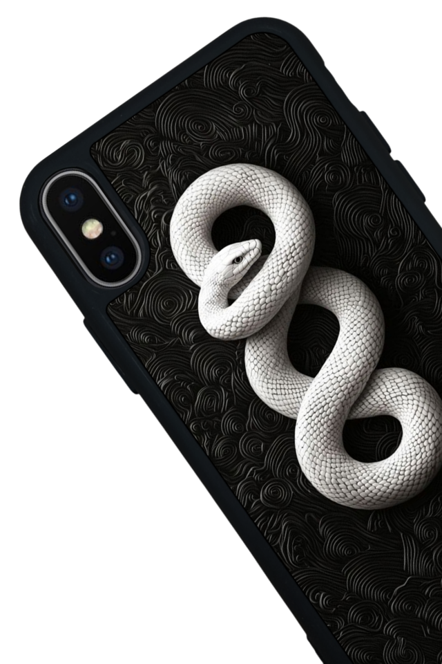 iPhone X/ XS Uyumlu Yılan Tasarımlı Glossy Premium Kılıf