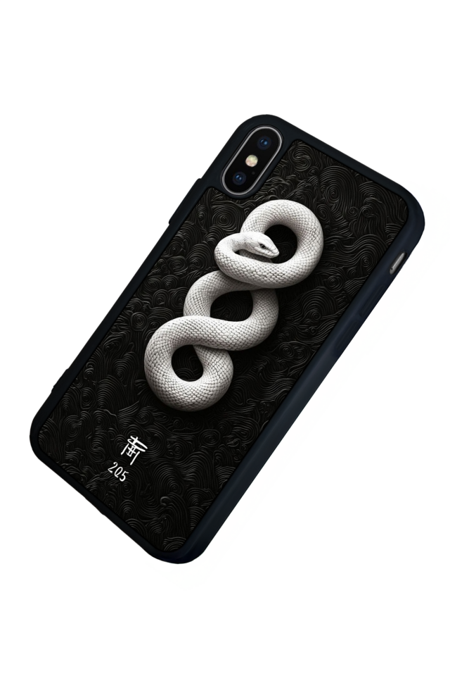 iPhone X/ XS Uyumlu Yılan Tasarımlı Glossy Premium Kılıf